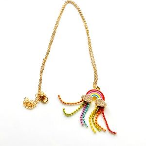 🌈 Rainbow Necklace Gold, Rhinestones